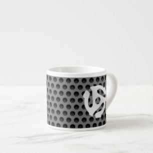 Tasse Expresso COOL Retro Vintage Silver Chrome Comme 45 espacer
