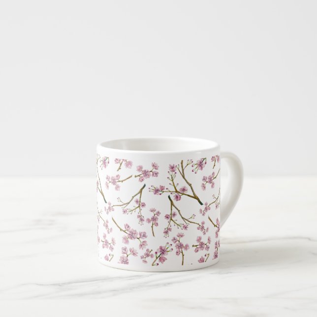 Tasse Expresso Copie de fleurs de cerisier de Sakura (Devant droit)