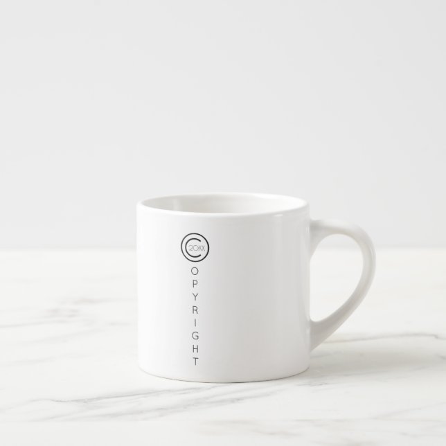Tasse Expresso Copyright Moderne Blanc Typographique (Droite)