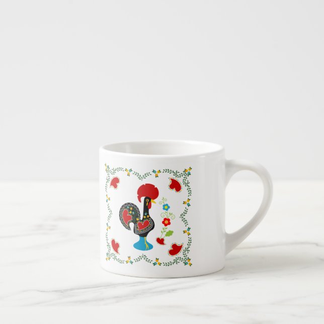 Tasse Expresso Coq traditionnel du Portugal en noir (Droite)