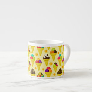 Tasse Expresso Cornets de crème glacée colorés de bande dessin