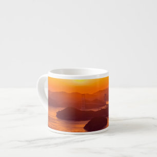 Tasse Expresso Coucher de soleil sur le pont Kurushima Kaikyo et 