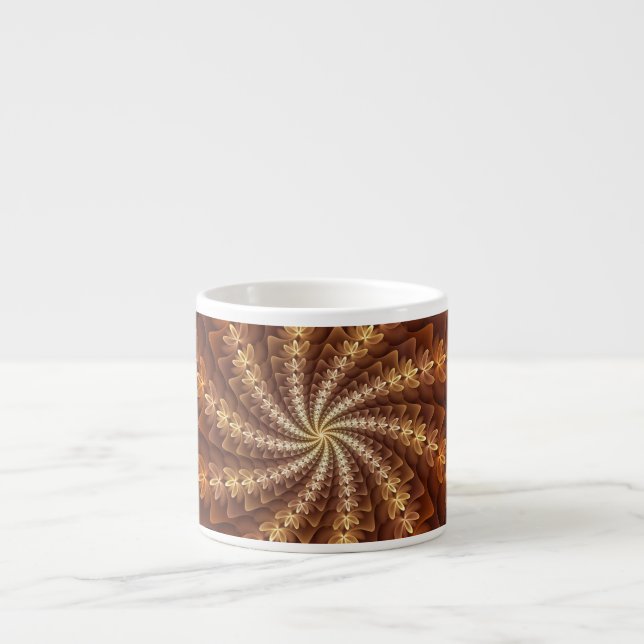 Tasse Expresso Couleurs chaudes, Trippy Moderne Motif d'art fract (Devant)