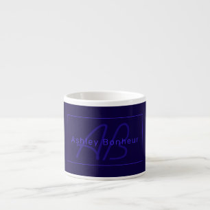 Tasse Expresso Couleurs violettes profondes modernes Nom et mon