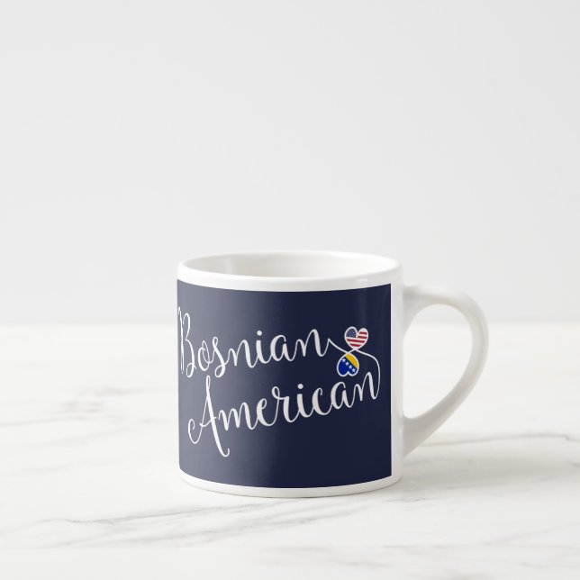 Tasse Expresso Coupe bosniaque américaine des coeurs entrelacés (Droite)
