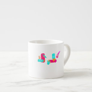 Tasse Expresso Coupe de café Espresso Turquoise d'Art Abstrait