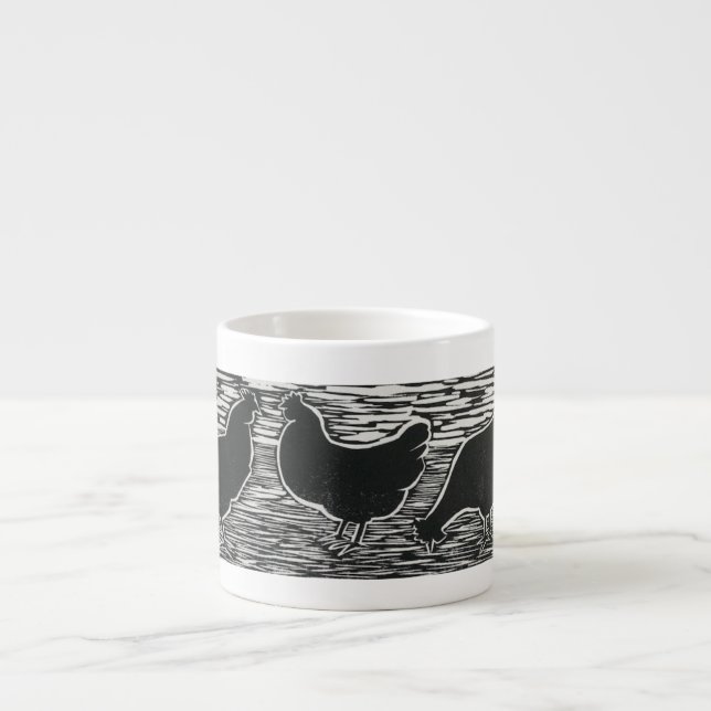 Tasse Expresso Coupe d'Espagne des trois poules françaises (Devant)