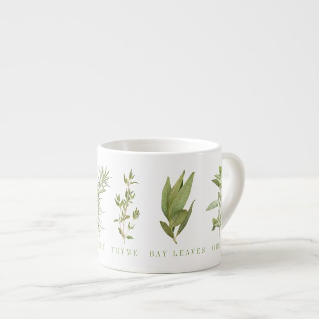 Tasse Expresso Coupe d'Espresso 6 HERBS FRAIS (Devant droit)