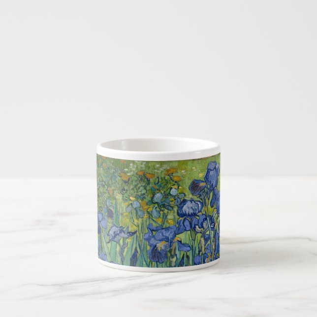 Tasse Expresso Coupe d'Espresso avec les Iris de Van Gogh (Devant)
