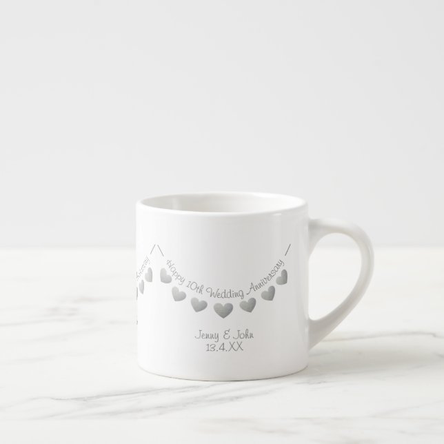 Tasse Expresso Coupe Espresso 10th Tin Mariage Anniversaire du bu (Droite)