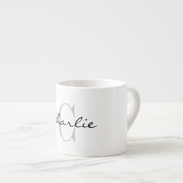 Tasse Expresso Coupe expresso personnalisée avec monogramme class (Devant droit)