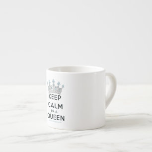 Tasse Expresso Couronne argentée polie de la reine SlipperyJoe's 