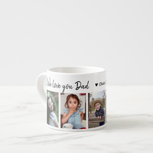 Tasse Expresso Créez Votre Propre 5 Photo Nous Vous Aimons Papa (Devant gauche)