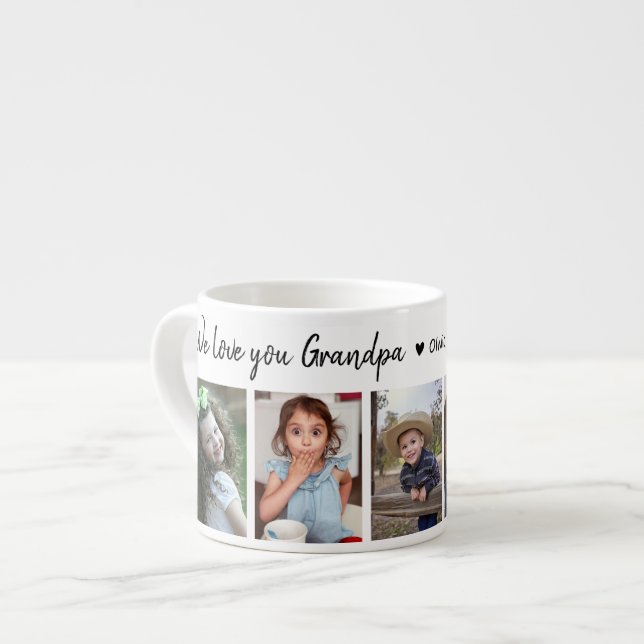 Tasse Expresso Créez Votre Propre 5 Photo We Love You Grand-Père (Devant gauche)