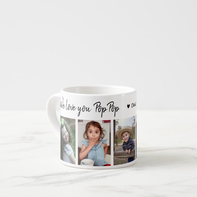 Tasse Expresso Créez votre propre 5 photo We Love You PopPop (Devant gauche)