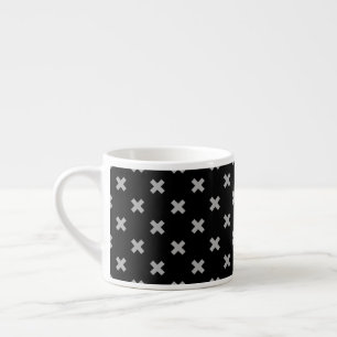Tasse Expresso Crochets gris sur le noir