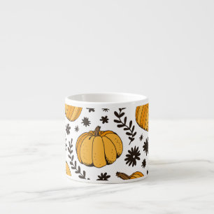 Tasse Expresso Croquis citrouilles : motif sans couture dessiné à