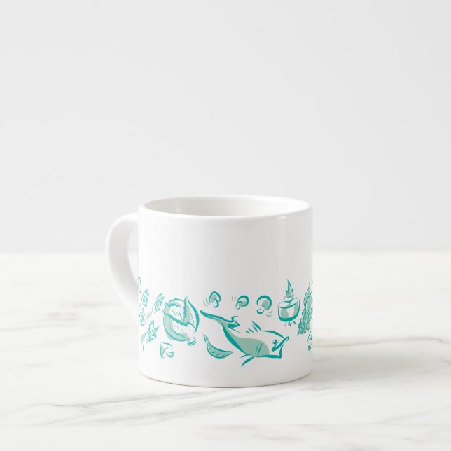 Tasse Expresso Cuisine chinoise Dessin d'encre Espresso ou Tea Cu (Devant gauche)
