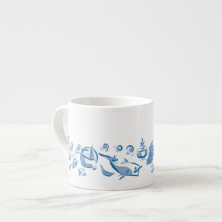 Tasse Expresso Cuisine chinoise Dessin d'encre Espresso ou Tea Cu