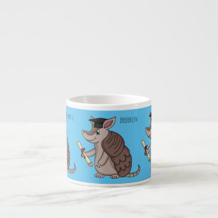 Tasse Expresso Cute armadillo avec dessin animé de la casquette d
