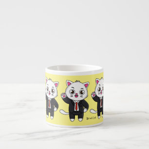 Tasse Expresso Cute chaton chat en costume d'affaires dessin anim