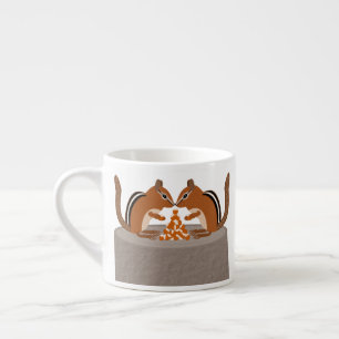 Tasse Expresso Cute Chipmunks Mariage de automne