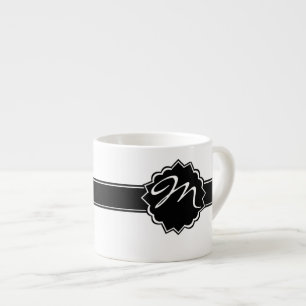 Tasse Expresso Décoré d'un monogramme noir