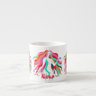 Tasse Expresso Déesse aux cheveux longs multicolores Thunder_Cove