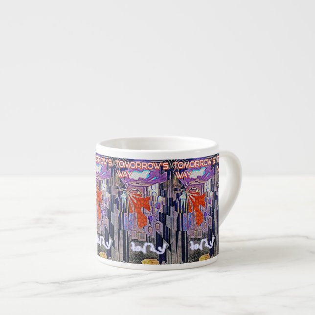 Tasse Expresso Demain's Way Aujourd'hui Retro Future Art (Devant droit)