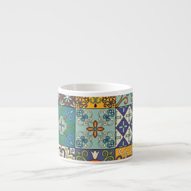Tasse Expresso Design de carreaux Talavera portugais (Devant)