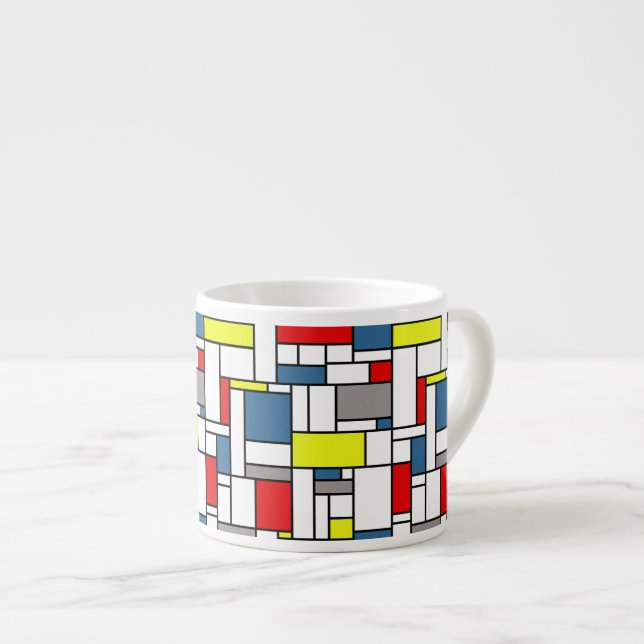 Tasse Expresso Design de style mondrien (Devant droit)