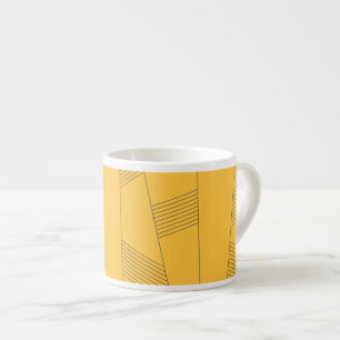Tasse Expresso Design graphique abstrait simple, jaune et moderne