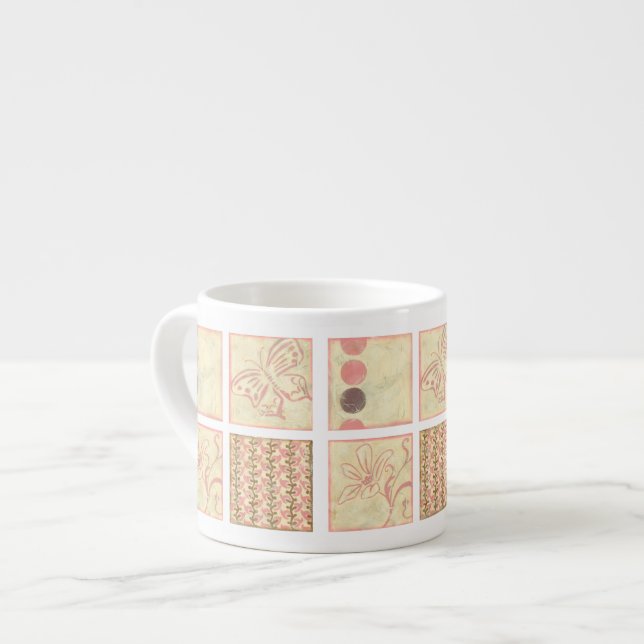 Tasse Expresso Dessins de blocs de bois rose par Chariklia Zarris (Devant gauche)