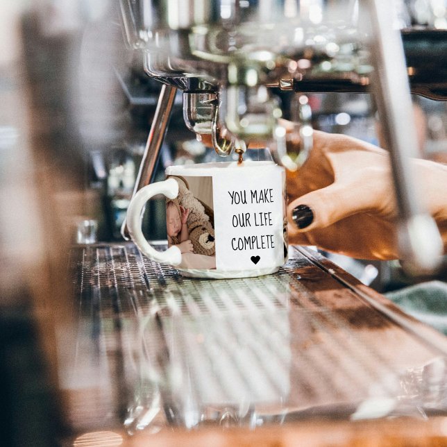 Tasse Expresso Deux photos modernes | Vous Rendez Notre Vie Compl (Créateur téléchargé)