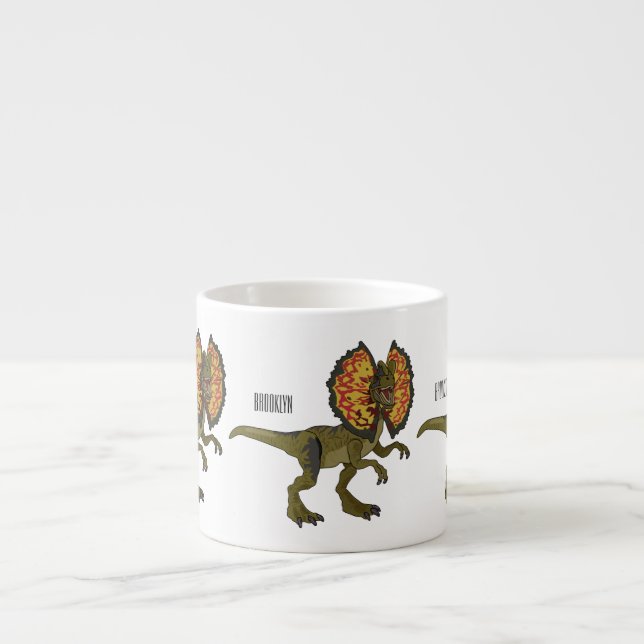Tasse Expresso Dilophosaurus dessin animé (Devant)