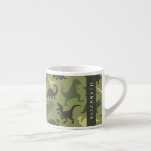 Tasse Expresso Dinosaure Motif, Dinosaur Silhouette, Votre Nom