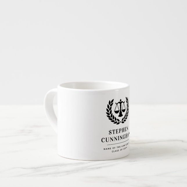 Tasse Expresso Diplôme de droit moderne personnalisé (Devant gauche)