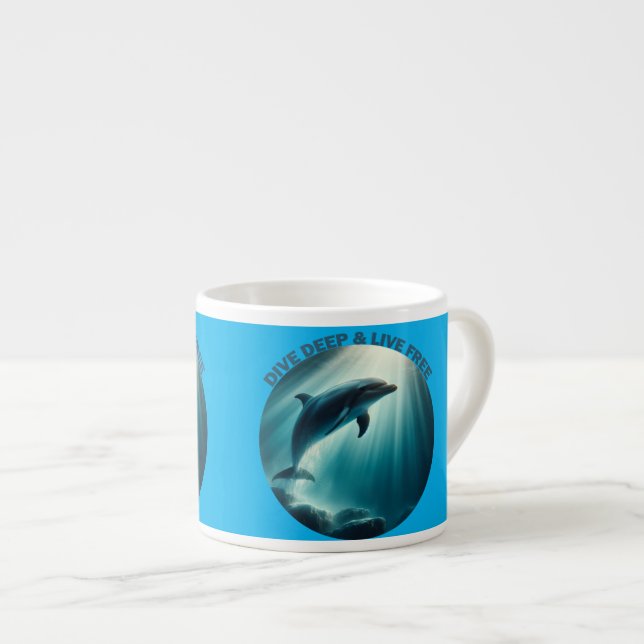 Tasse Expresso Dive Deep Live Dolphin gratuit (Devant droit)