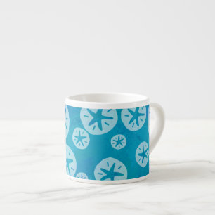 Tasse Expresso Dollar de sable blanc et Motif bleu