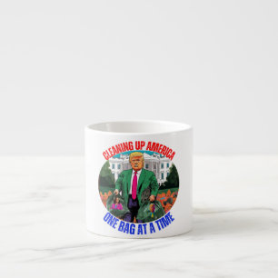 TASSE EXPRESSO DONALD TRUMP-NETTOYAGE DE L'AMÉRIQUE UN SAC À LA F