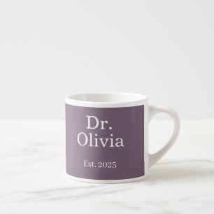 Tasse Expresso Dr Nom Personnalisé Moderne Avec Date Violet