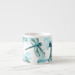 Tasse Expresso Dragonflies élégantes : Aquarelle