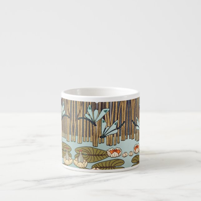 Tasse Expresso Dragonflies Water Lilies Marais Art Nouveau (Devant)