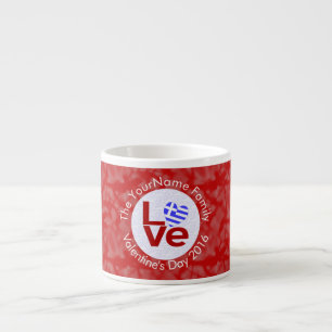 Tasse Expresso Drapeau d'amour rouge grec personnalisé