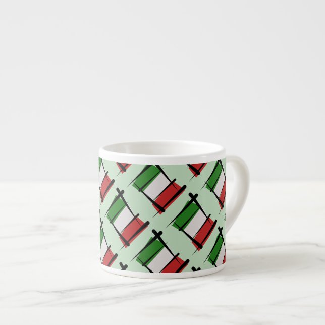 Tasse Expresso Drapeau de brosse de l'Italie (Devant droit)