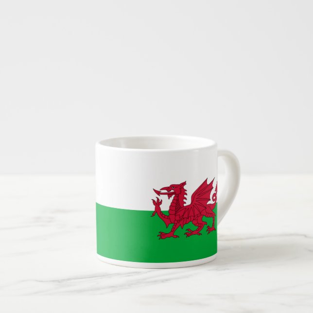 Tasse Expresso Drapeau de dragon gallois (Devant droit)