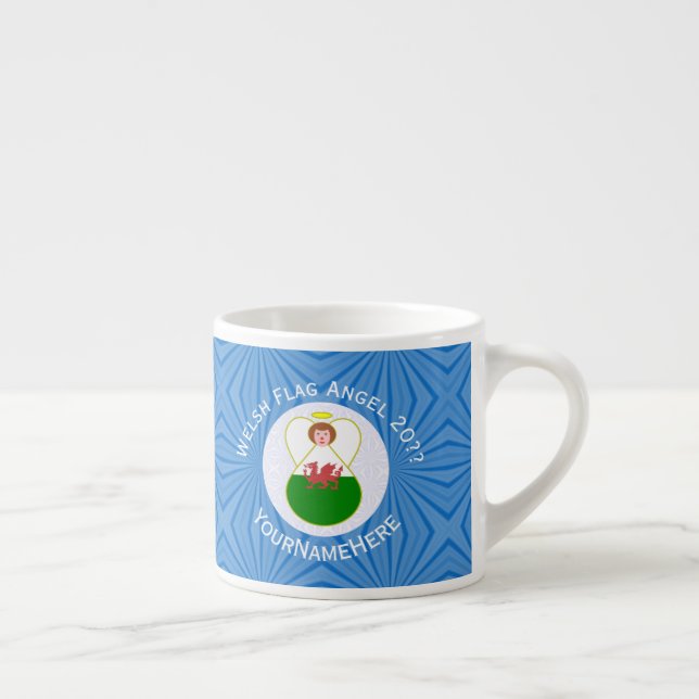 Tasse Expresso Drapeau de Hanukkah de l'ange gallois  (Droite)