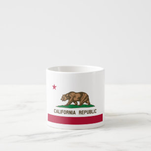 Tasse Expresso Drapeau de l'ours de la République de Californie :