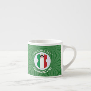 Tasse Expresso Drapeau de Noël Angel italien Personnalisé