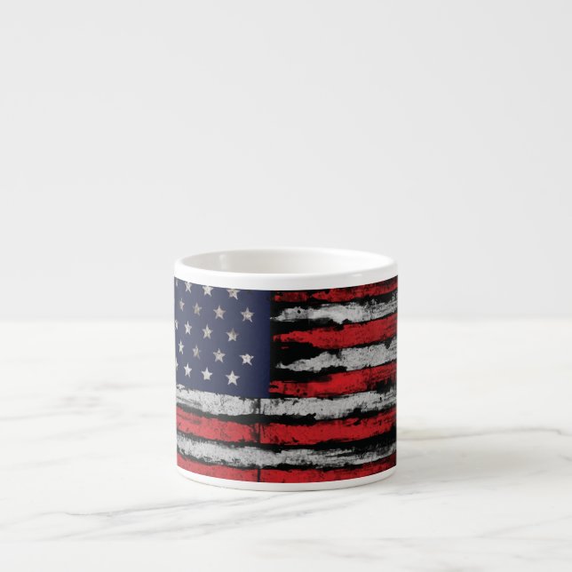Tasse Expresso Drapeau Grunge U.S.A (Devant)